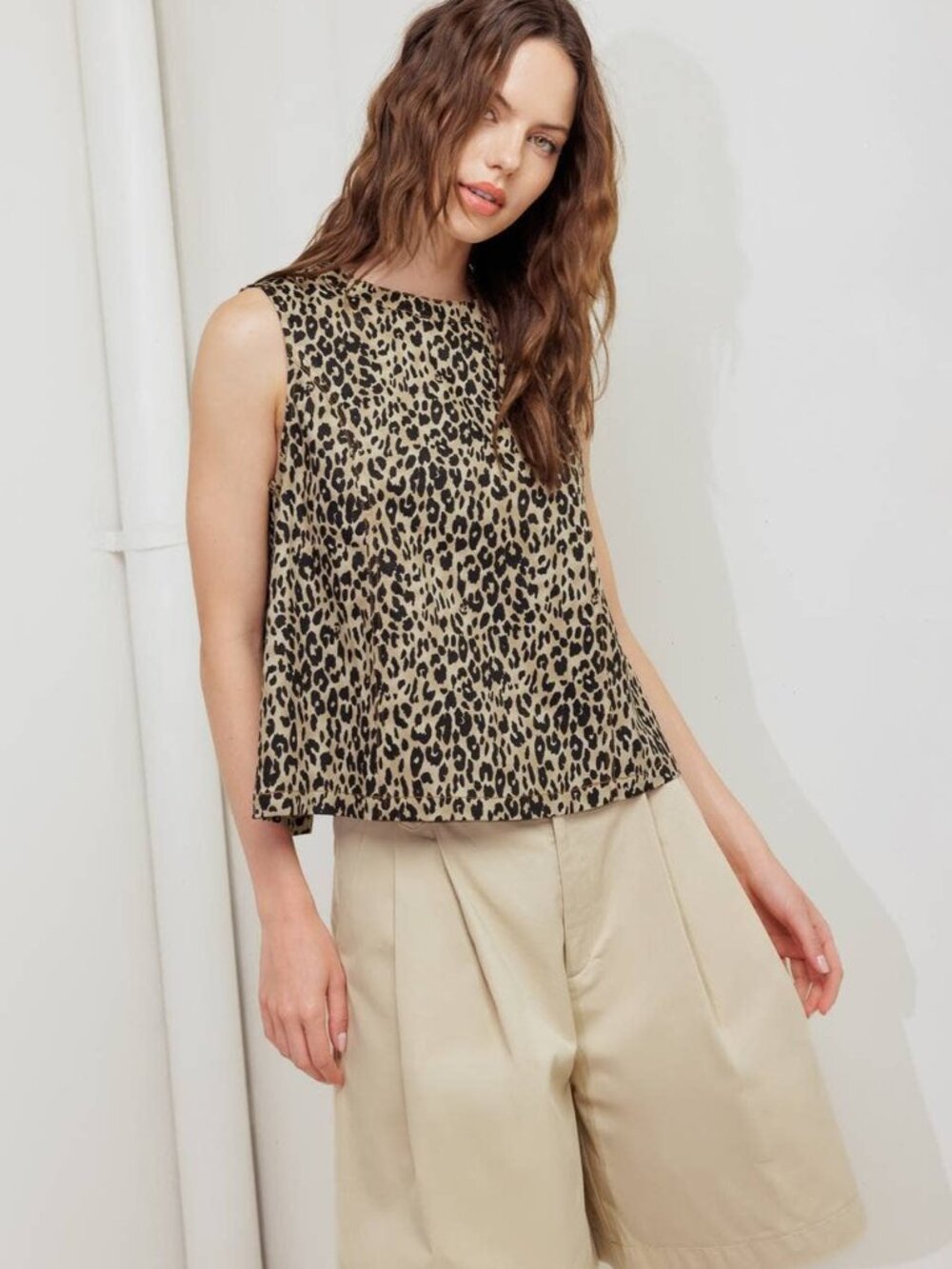 Leopard Open Back Tie Top